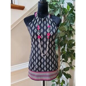 White House Black Market Women's Polyester Halter Neck Sleeveless Blouse Size M